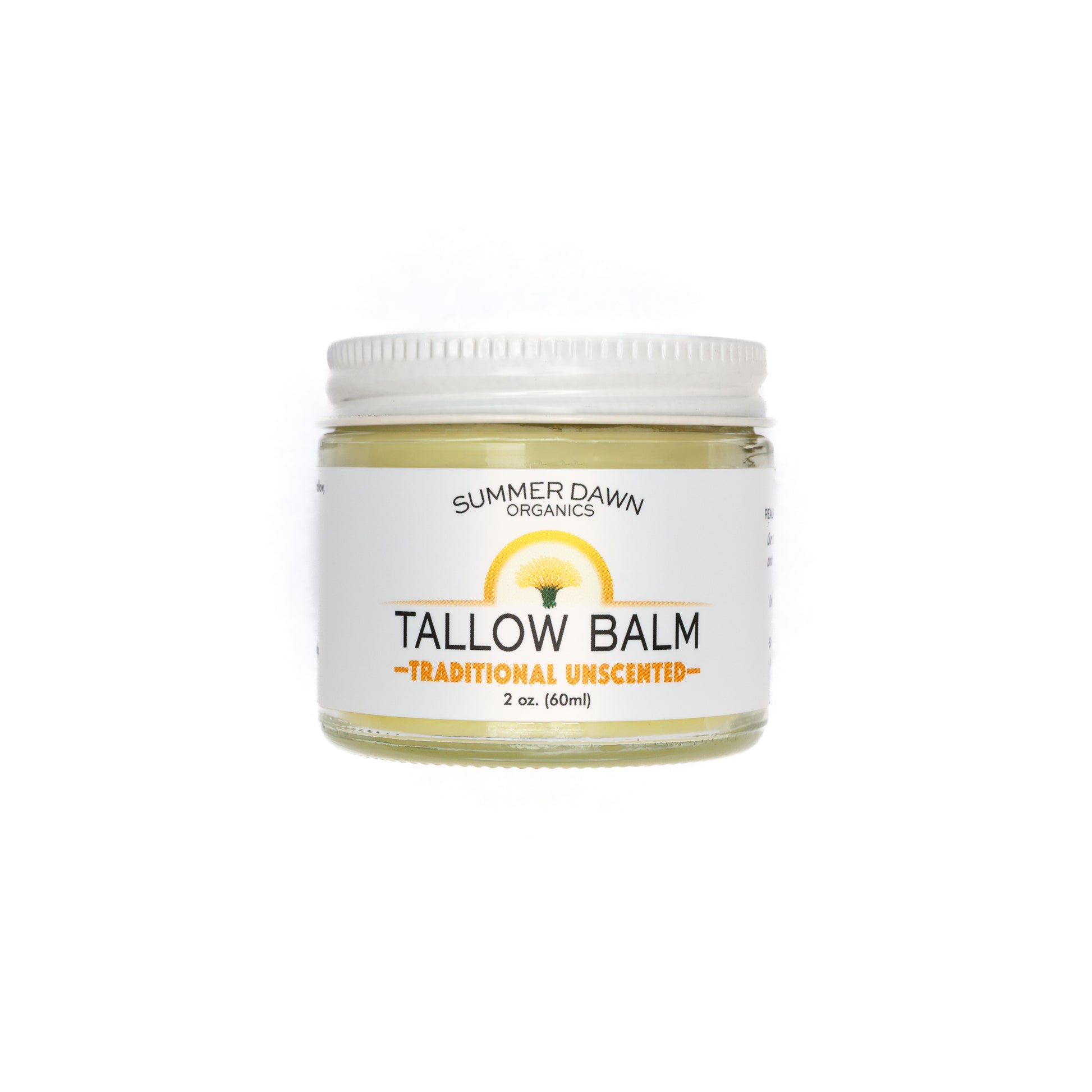 Unscented Tallow Balm, beef tallow moisturizer, White Background