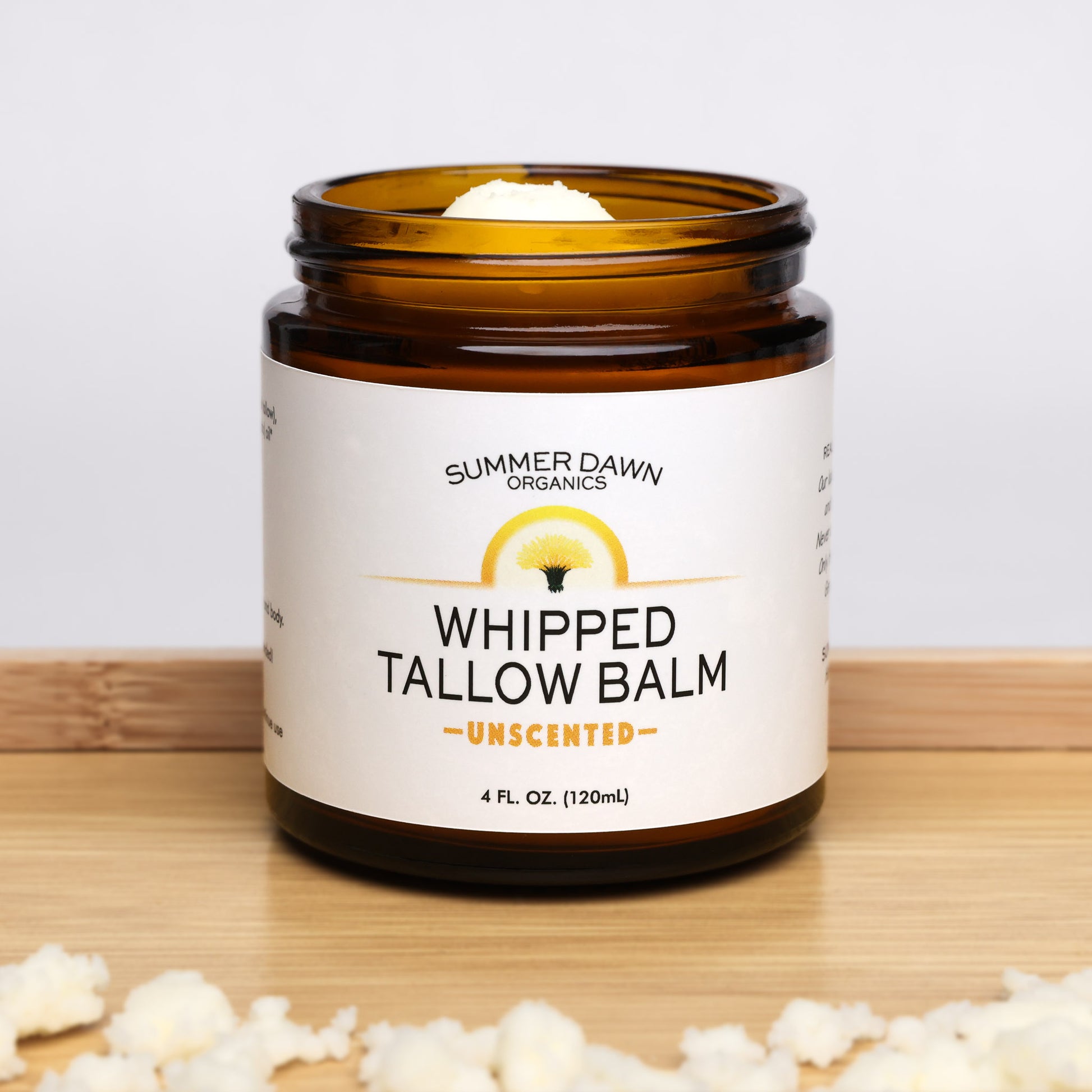 Unscented Whipped Tallow Balm, beef tallow moisturizer, Front Side